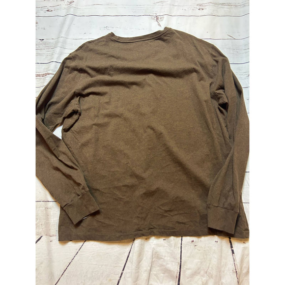 Polo Ralph Lauren Mens XL Brown Long Sleeve Logo Crewneck Pocket Tee - Picture 8 of 8